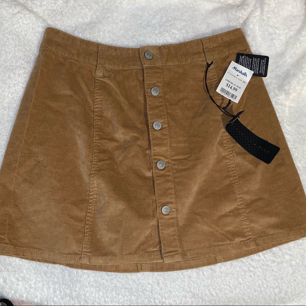 Corduroy Button-Up Skirt
